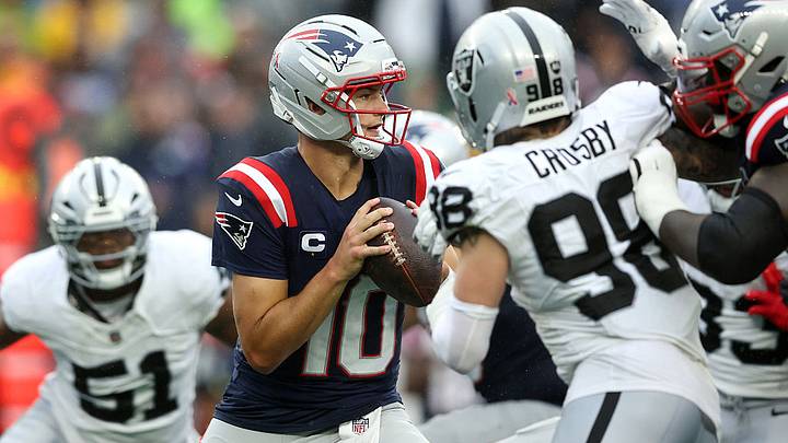 Drake Maye and the Patriots will take on the Raiders on Sunday. Drake Maye and the Patriots will take on the Raiders on Sunday.