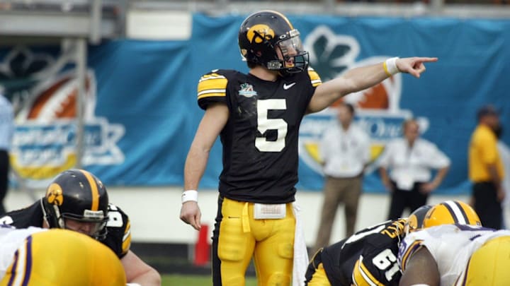 Jan. 1, 2005: Quarterback Drew Tate directs Iowa's offense against LSU during the second half of the Capital One Bowl.

Drew Tate