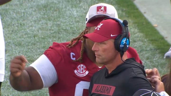 Tim Keenan speaks to Kalen DeBoer before kickoff of Alabama vs. Louisiana Monroe Tim Keenan speaks to Kalen DeBoer before kickoff of Alabama vs. Louisiana Monroe
