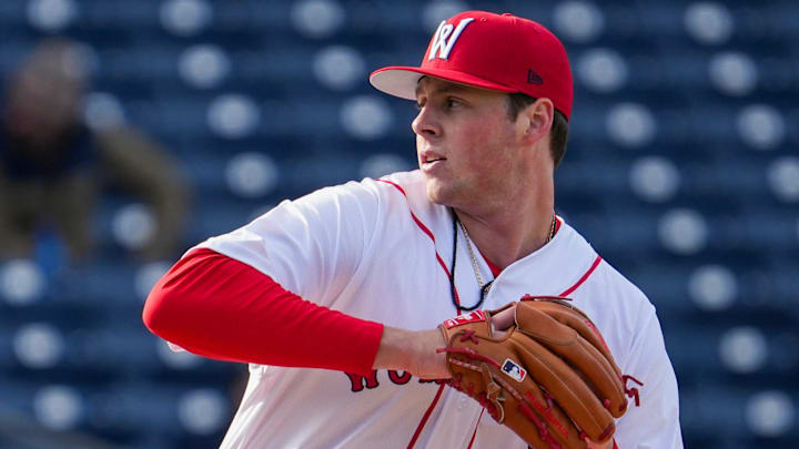 Worcester’s Jake Bennett pitches in the third inning on Opening Day March 27 at Polar Park.