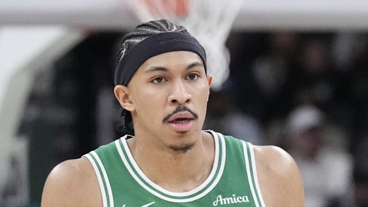Mar 2, 2026; Milwaukee, Wisconsin, USA; Boston Celtics guard Ron Harper Jr. (13) headshot against the Milwaukee Bucks at Fiserv Forum. Mandatory Credit: Michael McLoone-Imagn Images