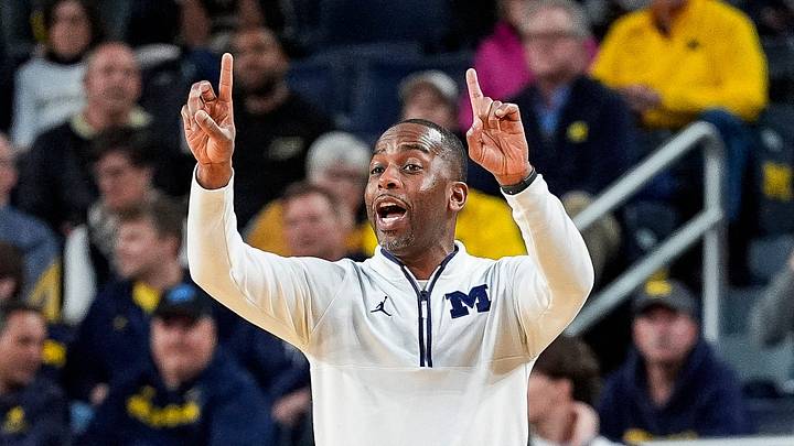 Michigan assistant coach Mike Boynton Jr. signals players during the first half against Purdue at Crisler Center in Ann Arbor on Tuesday, Feb. 11, 2025.