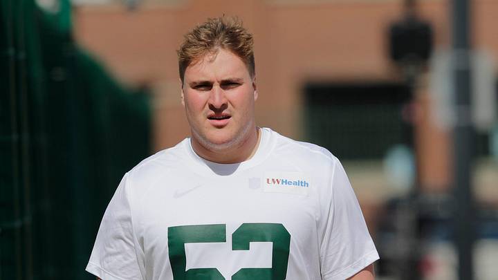 Green Bay Packers Jager Burton (52) arrives during rookie minicamp Friday, May 1 2026, at the Don Hutson Center in Green Bay, Wisconsin. 

Dan Powers/USA TODAY NETWORK-Wisconsin