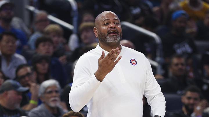 Apr 25, 2026; Orlando, Florida, USA; Detroit Pistons head coach J.B. Bickerstaff directs the team against the Orlando Magic in the third quarter during game three of the first round of the 2026 NBA Playoffs at Kia Center. Mandatory Credit: Nathan Ray Seebeck-Imagn Images Apr 25, 2026; Orlando, Florida, USA; Detroit Pistons head coach J.B. Bickerstaff directs the team against the Orlando Magic in the third quarter during game three of the first round of the 2026 NBA Playoffs at Kia Center. Mandatory Credit: Nathan Ray Seebeck-Imagn Images