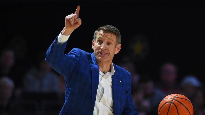 Feb 22, 2022; Nashville, Tennessee, USA; Alabama Crimson Tide head coach Nate Oats during the second half against the Vanderbilt Commodores at Memorial Gymnasium. Mandatory Credit: Christopher Hanewinckel-USA TODAY Sports
