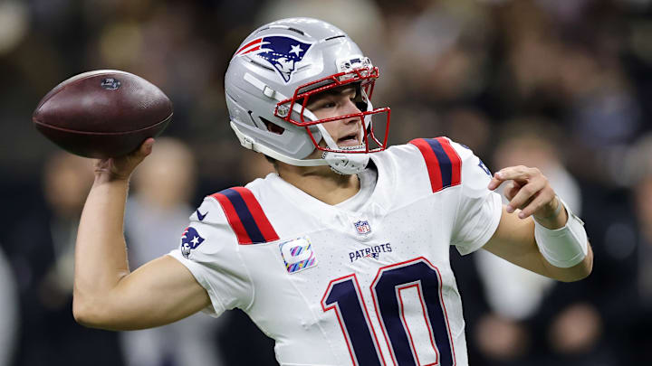 New England Patriots quarterback Drake Maye