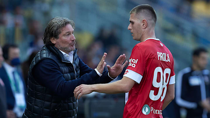 Lorenzo Pirola e il tecnico Giovanni Stroppa