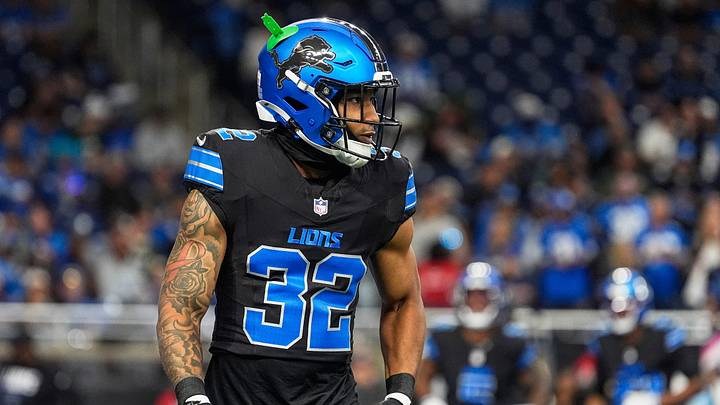 Detroit Lions defensive back Brian Branch (32) warms up ahead of the game between Detroit Lions and Green Bay Packers at Ford Field in Detroit on Sunday, Oct. 25, 2026. Detroit Lions defensive back Brian Branch (32) warms up ahead of the game between Detroit Lions and Green Bay Packers at Ford Field in Detroit on Sunday, Oct. 25, 2026.