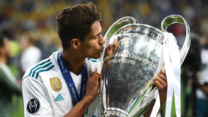 Raphael Varane won four Champions League trophies with Real Madrid Raphael Varane won four Champions League trophies with Real Madrid