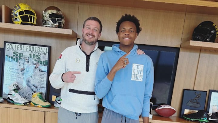 Five-star athlete Brandon Arrington on a visit to Oregon 