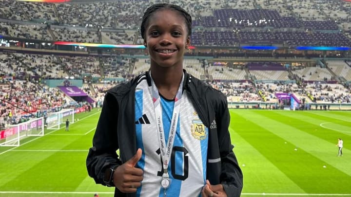 Linda Caicedo, con la camiseta de Messi