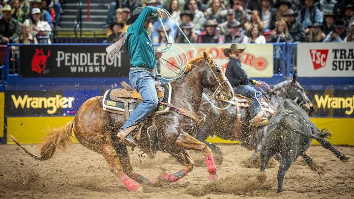 Kaleb Driggers and Junior Nogueira at the 2025 NFR Kaleb Driggers and Junior Nogueira at the 2025 NFR