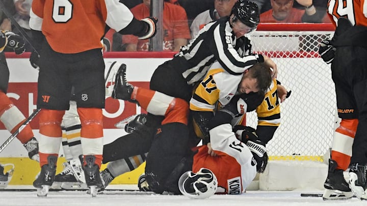 Travis Konecny and the Flyers are home favorites against the Penguins.