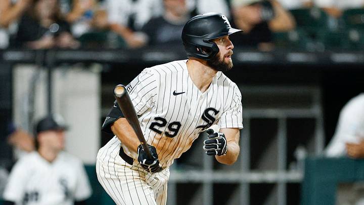 Aug 8, 2026; Chicago, Illinois, USA; Chicago White Sox center fielder Tristan Peters (29) hits a two-run double against the Cleveland Guardians during the sixth inning at Rate Field. Mandatory Credit: Kamil Krzaczynski-Imagn Images Aug 8, 2026; Chicago, Illinois, USA; Chicago White Sox center fielder Tristan Peters (29) hits a two-run double against the Cleveland Guardians during the sixth inning at Rate Field. Mandatory Credit: Kamil Krzaczynski-Imagn Images