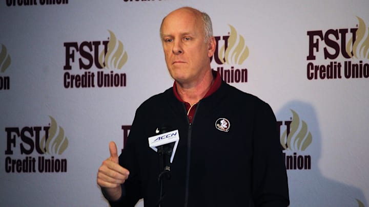 FSU tight ends coach Chris Thomsen at the FSU National Signing Day Party on Feb. 5, 2020.

Img 4519