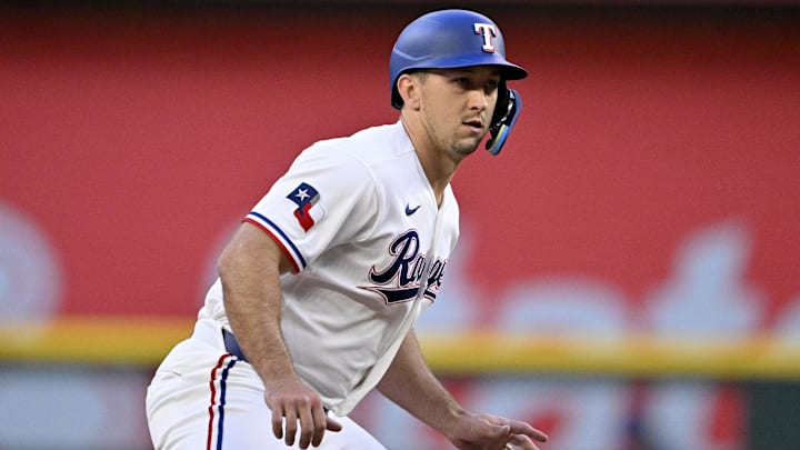 Texas Rangers left fielder Wyatt Langford.