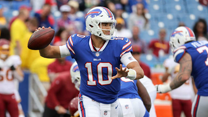 Bills brought in Mitch Trubisky to finish the game against Washington Bills brought in Mitch Trubisky to finish the game against Washington