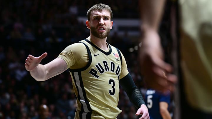 Purdue Boilermakers guard Braden Smith (3) celebrates a play. Purdue Boilermakers guard Braden Smith (3) celebrates a play.