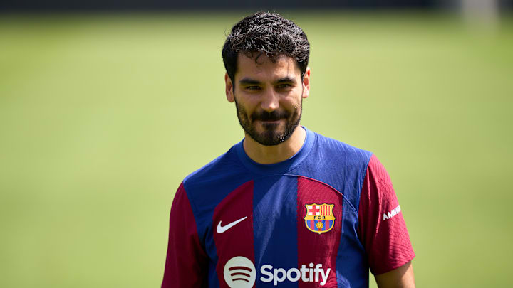 Ilkay Gundogan at his Barcelona unveiling