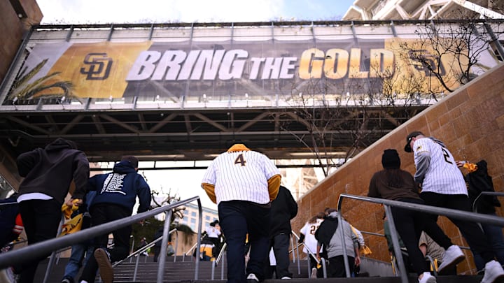 San Diego Padres Fans enter Petco Park before the game.