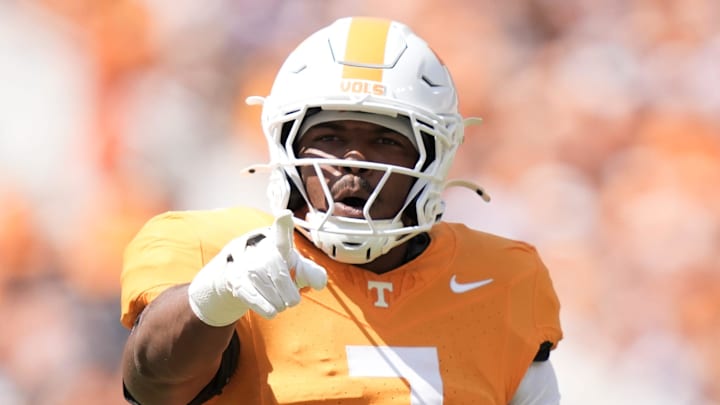 Tennessee linebacker Arion Carter (7) during a college football game between Tennessee and UAB at Neyland Stadium in Knoxville, Tenn., on Sept. 20, 2025. Tennessee linebacker Arion Carter (7) during a college football game between Tennessee and UAB at Neyland Stadium in Knoxville, Tenn., on Sept. 20, 2025.