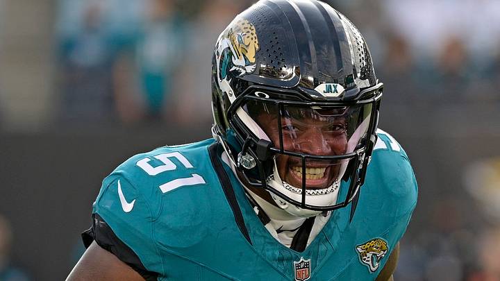 Aug 21, 2026; Jacksonville, Florida, USA;  Jacksonville Jaguars linebacker Ventrell Miller (51) before the start of the preseason game against the Carolina Panthers at EverBank Stadium.  