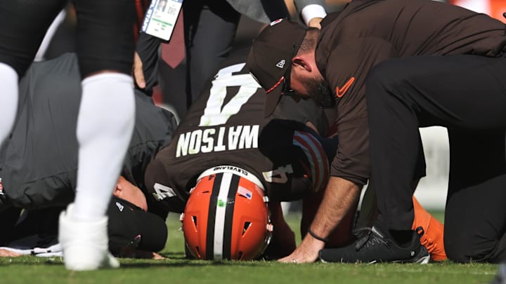 Watson went down late in the first half against the Bengals