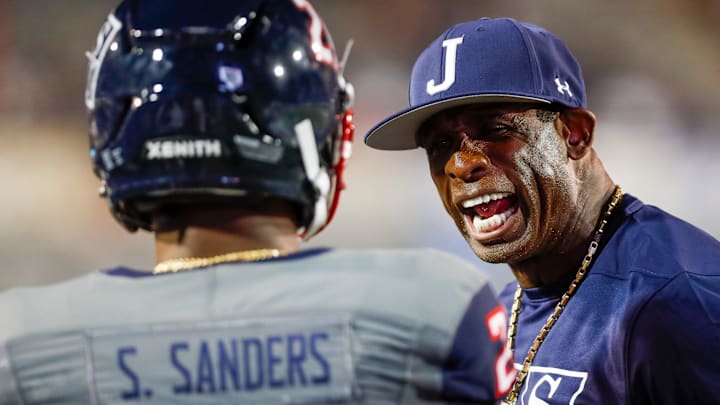 Jackson State head coach Deion Sanders yells at Jackson State safety Shilo Sanders (21) on the sideline in the Southern Heritage Classic between Tennessee State University and Jackson State University at Liberty Bowl Memorial Stadium in Memphis, Tenn., on Saturday, Sept. 11, 2021.

Hpt Photos Of The Year 2021 60