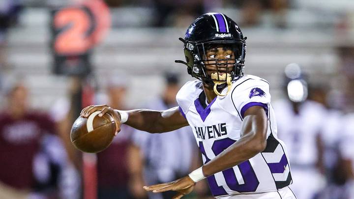 Vista del Lago's Josiah Dupree Boyd looks to pass during the fourth quarter of their game in La Quinta, Calif., Friday, Sept. 27, 2024.
