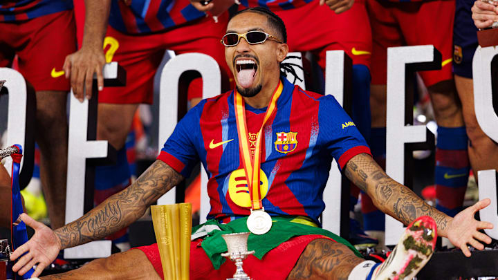 Raphinha a remporté la Supercoupe d'Espagne avec le Barça. 