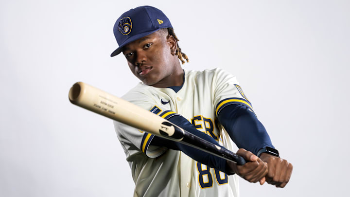 Feb 20, 2026; Phoenix, AZ, USA; Milwaukee Brewers infielder Jesus Made poses for a portrait during photo day at American Family Fields of Phoenix. Mandatory Credit: Mark J. Rebilas-Imagn Images Feb 20, 2026; Phoenix, AZ, USA; Milwaukee Brewers infielder Jesus Made poses for a portrait during photo day at American Family Fields of Phoenix. Mandatory Credit: Mark J. Rebilas-Imagn Images
