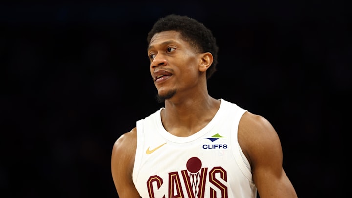 Jan 30, 2026; Phoenix, Arizona, USA; Cleveland Cavaliers forward De'Andre Hunter (12) against the Phoenix Suns at Mortgage Matchup Center. Mandatory Credit: Mark J. Rebilas-Imagn Images