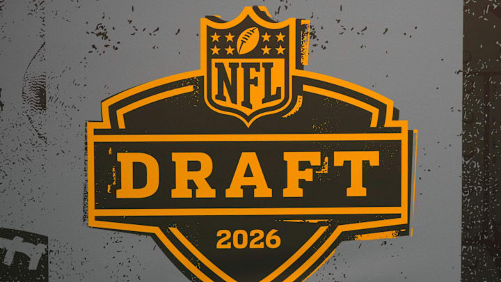 Feb 6, 2026; San Francisco, CA, USA; The 2026 NFL Draft logo at the Super Bowl LX Experience at the Moscone Center. Mandatory Credit: Kirby Lee-Imagn Images Feb 6, 2026; San Francisco, CA, USA; The 2026 NFL Draft logo at the Super Bowl LX Experience at the Moscone Center. Mandatory Credit: Kirby Lee-Imagn Images