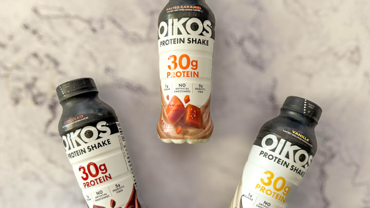Oikos protein shakes in three flavors