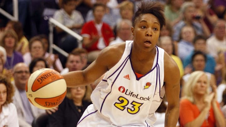 Oct 1, 2009; Phoenix, AZ, USA; Phoenix Mercury guard Cappie Pondexter (23) against the Indiana Fever in the first quarter at US Airways Center. Mandatory Credit: Rick Scuteri-Imagn Images