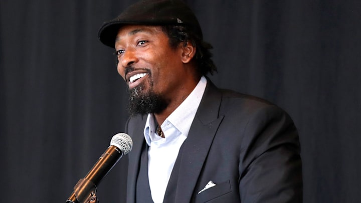 Al Harris talks before his induction into the Green Bay Packers Hall of Fame.