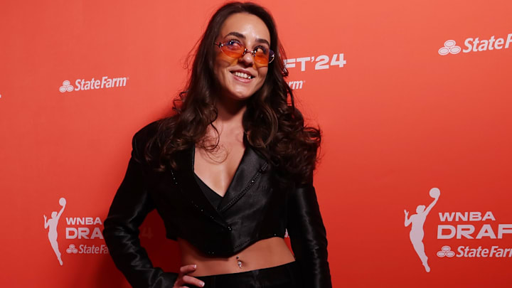 Apr 15, 2024; Brooklyn, NY, USA; Nika Muhl before the 2024 WNBA Draft at Brooklyn Academy of Music. Apr 15, 2024; Brooklyn, NY, USA; Nika Muhl before the 2024 WNBA Draft at Brooklyn Academy of Music.