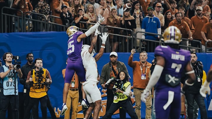 Elijah Jackson times his leap perfectly to knock away a Texas end zone pass to close out the Sugar Bowl. 