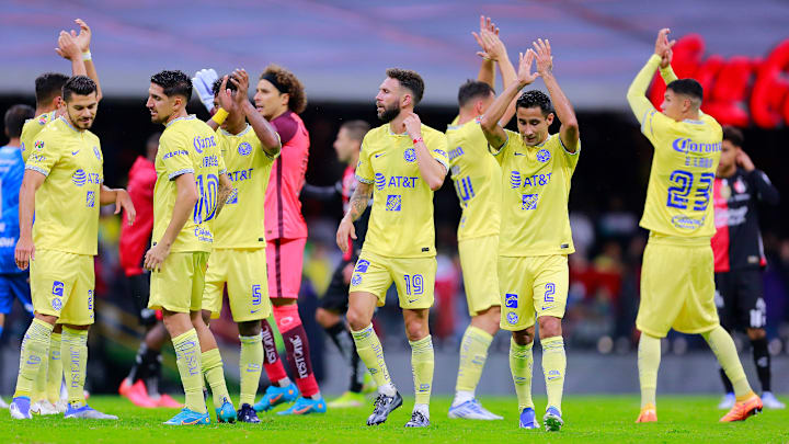Jugadores del América luego del juego ante Atlas.