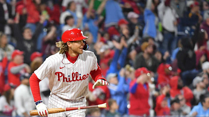 Apr 10, 2023; Philadelphia, Pennsylvania, USA; Philadelphia Phillies third baseman Alec Bohm (28)