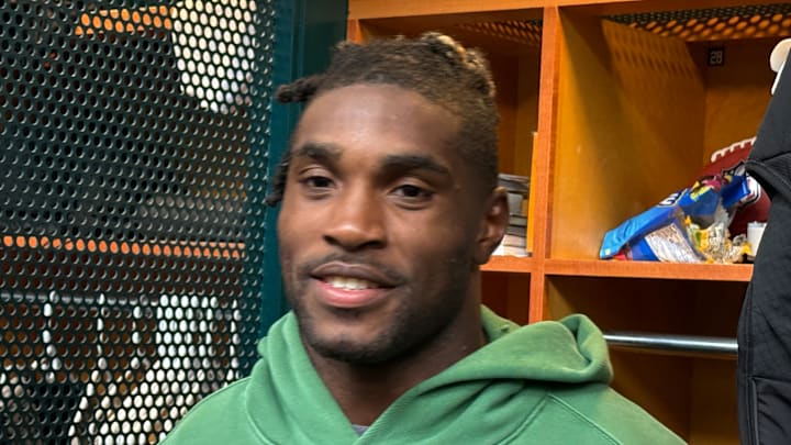 Eagles runnng back/kick returner Tank Bigsby Eagles runnng back/kick returner Tank Bigsby