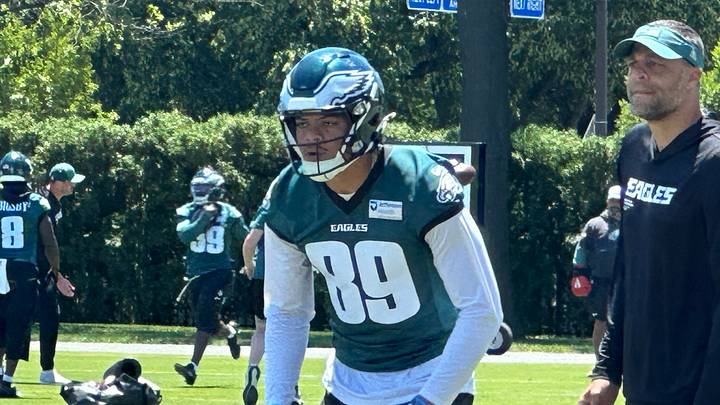 Eagles WR Johnny Wilson was back from a significant leg injury this spring.
