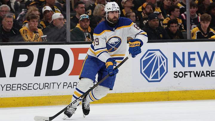 May 1, 2026; Boston, Massachusetts, USA; Buffalo Sabres right wing Alex Tuch (89) looks to pass against the Boston Bruins during the third period of game six of the first round of the 2026 Stanley Cup Playoffs at TD Garden. Mandatory Credit: Winslow Townson-Imagn Images May 1, 2026; Boston, Massachusetts, USA; Buffalo Sabres right wing Alex Tuch (89) looks to pass against the Boston Bruins during the third period of game six of the first round of the 2026 Stanley Cup Playoffs at TD Garden. Mandatory Credit: Winslow Townson-Imagn Images
