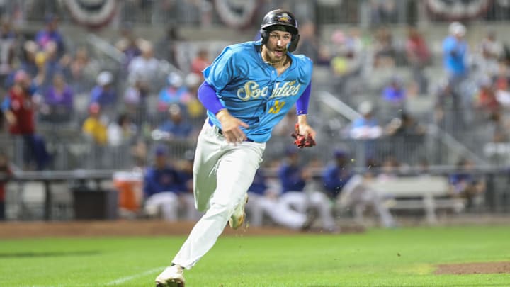 Amarillo Sod Poodles A.J. Vukovich (19) rounds 3rd base in a Texas League Championship game against the Arkansas Travelers, Wednesday night, September 27, 2023, at Hodgetown, in Amarillo, Texas. The Amarillo Sod Poodles won 9-1. Amarillo Sod Poodles A.J. Vukovich (19) rounds 3rd base in a Texas League Championship game against the Arkansas Travelers, Wednesday night, September 27, 2023, at Hodgetown, in Amarillo, Texas. The Amarillo Sod Poodles won 9-1.