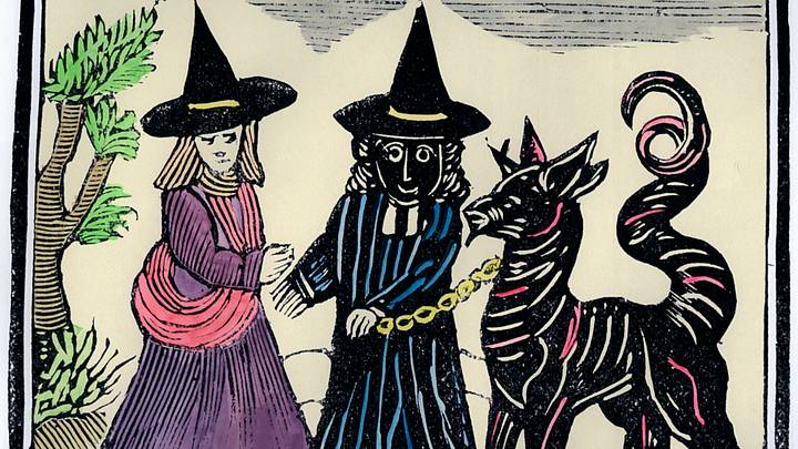 "A Black and a White Witch with a Devil Animal" "A Black and a White Witch with a Devil Animal"