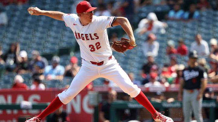 Sep 20, 2026; Anaheim, California, USA; Los Angeles Angels pitcher Ryan Johnson (32) pitches during the first inning against the Minnesota Twins at Angel Stadium. Mandatory Credit: Kiyoshi Mio-Imagn Images Sep 20, 2026; Anaheim, California, USA; Los Angeles Angels pitcher Ryan Johnson (32) pitches during the first inning against the Minnesota Twins at Angel Stadium. Mandatory Credit: Kiyoshi Mio-Imagn Images