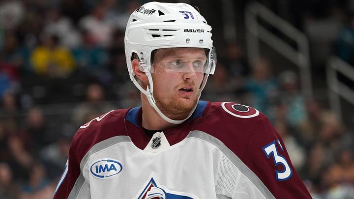 Dec 19, 2024; San Jose, California, USA; Colorado Avalanche center Casey Mittelstadt (37) waits for play to resume against the San Jose Sharks in the first period at SAP Center at San Jose. Mandatory Credit: David Gonzales-Imagn Images Dec 19, 2024; San Jose, California, USA; Colorado Avalanche center Casey Mittelstadt (37) waits for play to resume against the San Jose Sharks in the first period at SAP Center at San Jose. Mandatory Credit: David Gonzales-Imagn Images