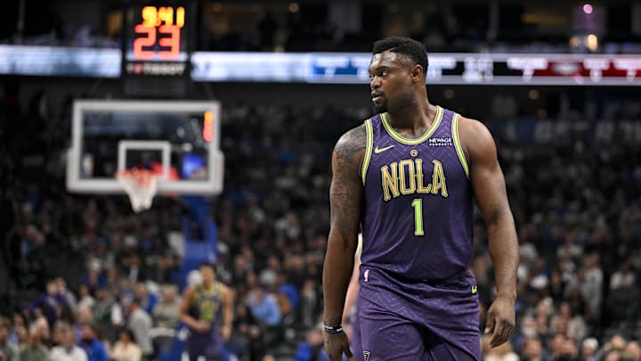 New Orleans Pelicans forward Zion Williamson on Feb 21, 2025. New Orleans Pelicans forward Zion Williamson on Feb 21, 2025.
