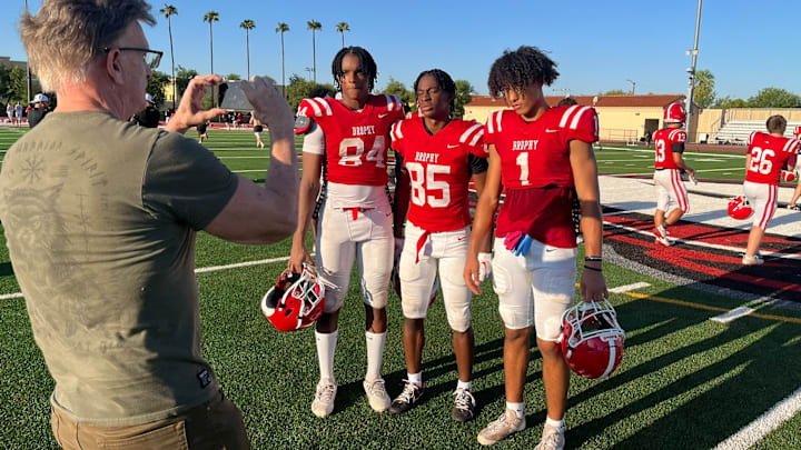 NFL offspring Daylen Sharper, Donovan McNabb Jr. and Devin Fitzgerald play for Brophy Prep in Phoenix. NFL offspring Daylen Sharper, Donovan McNabb Jr. and Devin Fitzgerald play for Brophy Prep in Phoenix.