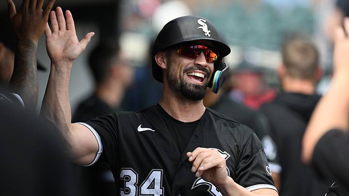 Aug 16, 2026; Detroit, Michigan, USA; Chicago White Sox designated hitter Randal Grichuk (34) celebrates in the dugout after scoring a run against the Detroit Tigers in the seventh inning at Comerica Park. Horwedel-Imagn Images Aug 16, 2026; Detroit, Michigan, USA; Chicago White Sox designated hitter Randal Grichuk (34) celebrates in the dugout after scoring a run against the Detroit Tigers in the seventh inning at Comerica Park. Horwedel-Imagn Images